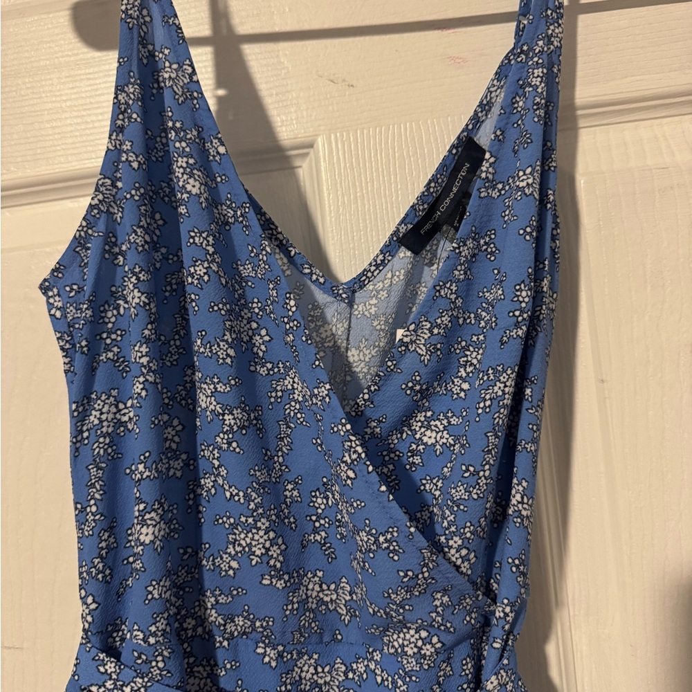 French Connection Floral Blue Wrap Dress